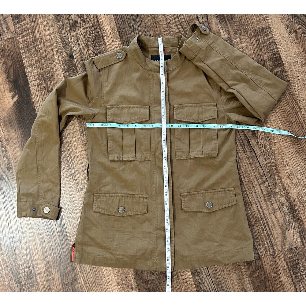Sanctuary Utility Jacket Women XS Tan Long Sleeve Vented Outdoor Snap Inside Zip - Picture 12 of 13